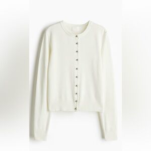 H&M Cream Button-Up Cardigan